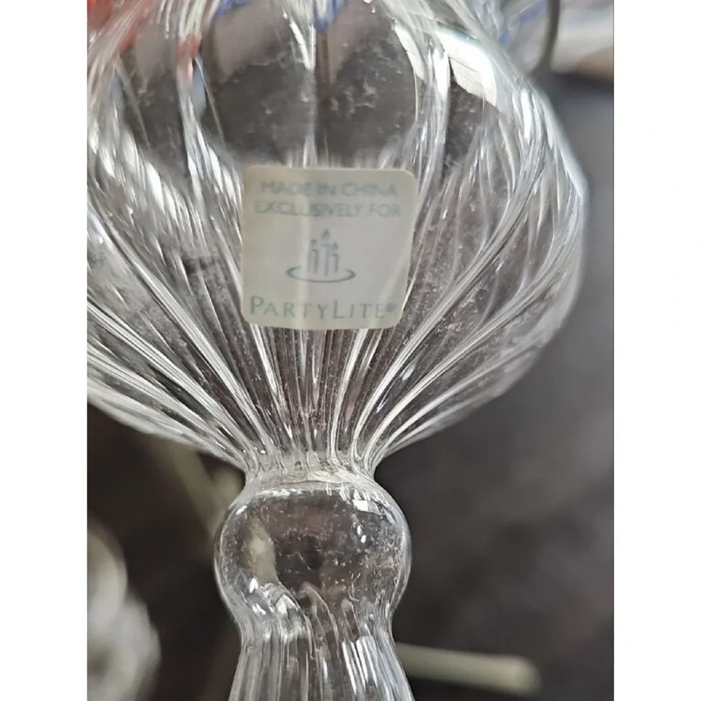 PartyLite 16 Inch Trio Hanging Glass Votive Holder Metal Stand Centerpiece Clear - Picture 2 of 7